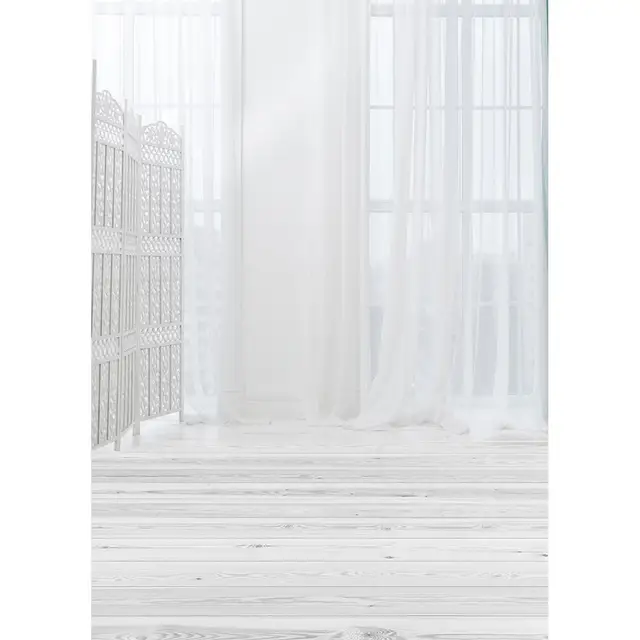 Photo Backdrop White Curtain Screen Wooden Floor Custom Background for Baby Children Portrait Toy Photophone Photography Props
