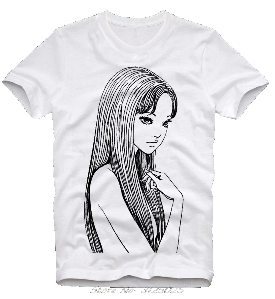 Новейшая модная хлопковая Футболка с рукавами Tomie Junji Ito Uzumaki Manga аниме Guro Japan Suehiro
