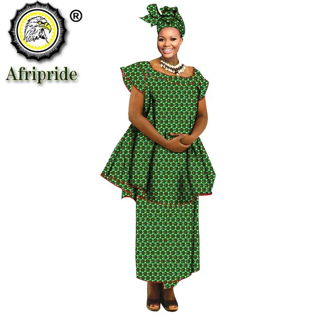 African Clothes for Women Crop Top Midi Skirt Match Print Headwraps Set Dashiki Outfits Plus Size Outwear Ankara Attire S2026015 615-3