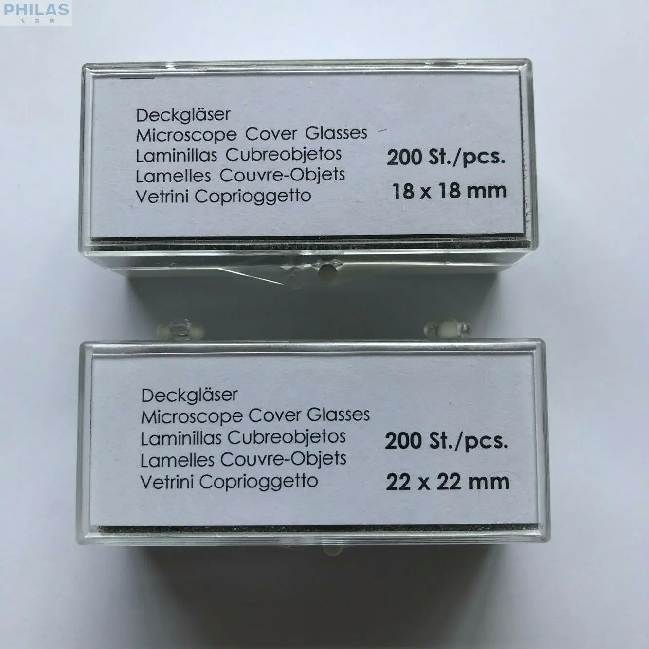 새로운 Deckglaser 현미경 Coverslip 18x18, 22x22mm 두께 NO.1.5크루즈 제어장치