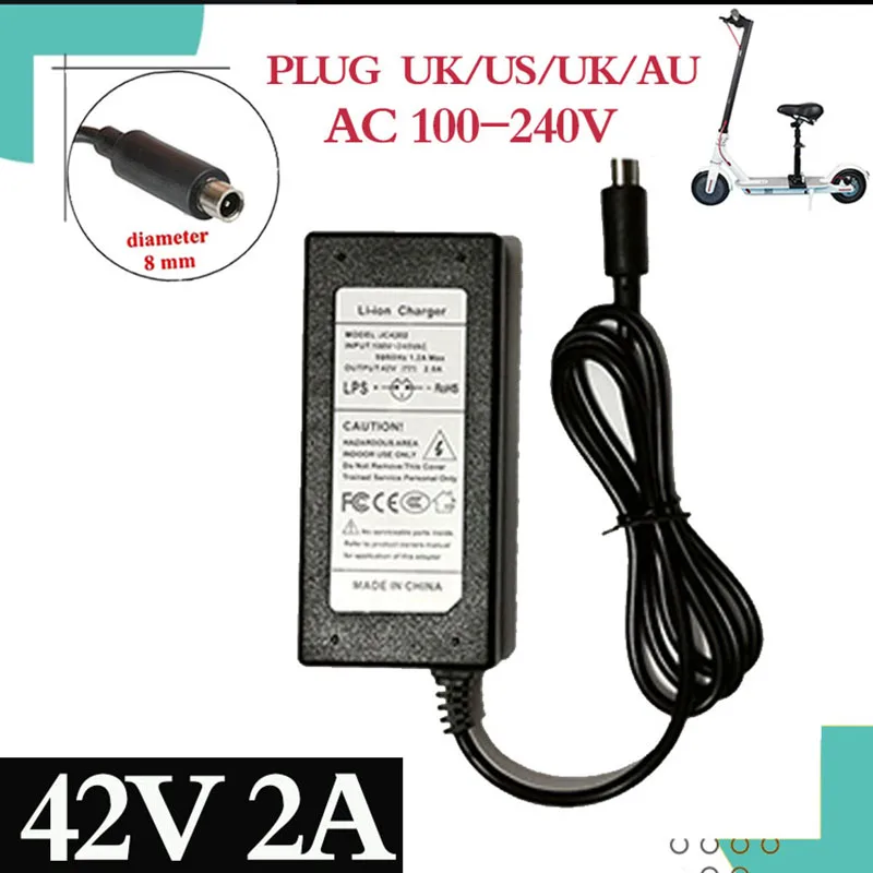 Battery Charger Adapter 42V 2A Charger For 36v 10S 18650 Battery Pack