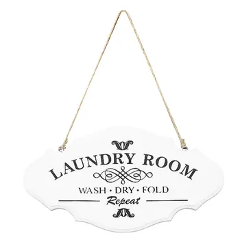 

1PC Laundry Room Hangtag Wooden Door Plaque Vintage Wall Sign Door Hanging Board Guiding Sign for Home Hotel