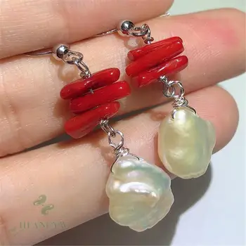

13-14mm Natural Baroque Freshwater Pearl Earrings Mesmerizing Cultured Irregular