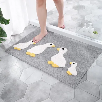 

Ducklings flower bedroom into the door mat bathroom bathroom kitchen water-absorbing non-slip door mat mat carpet