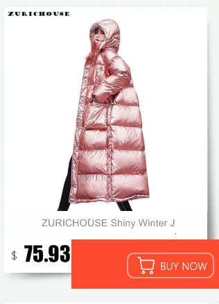 ZURICHOUSE Luminous Winter Jacket Women Turtleneck Warm Parka Fashion Cropped Coat Ladies Shiny Reflective Jacket