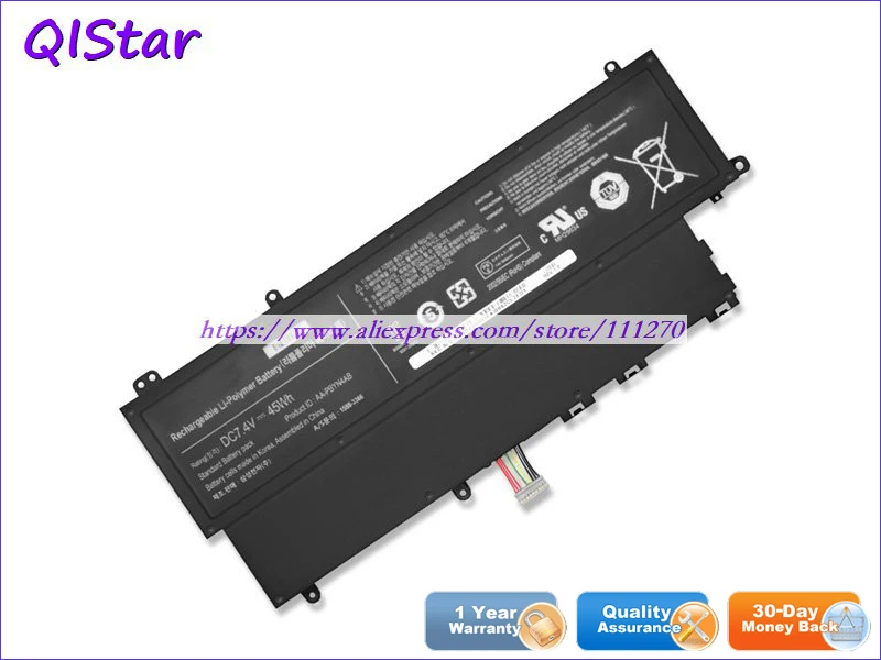 QISTAR 7,4 V 45Wh подлинный AA-PBYN4AB Аккумулятор для ноутбука samsung 530U3C серии, NP530U3B NP530U3C NP535U3C ноутбук компьютер
