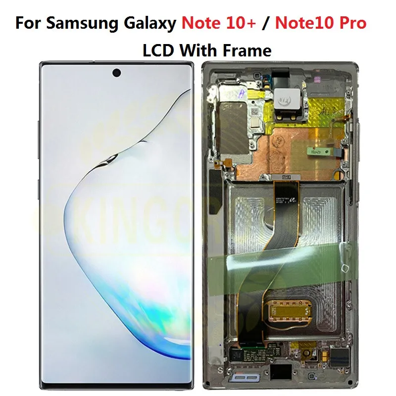 Для samsung Galaxy Note 10 lcd N970F N9700 с рамкой дисплей сенсорный экран дигитайзер для samsung note10+ lcd N975 N9750/DS