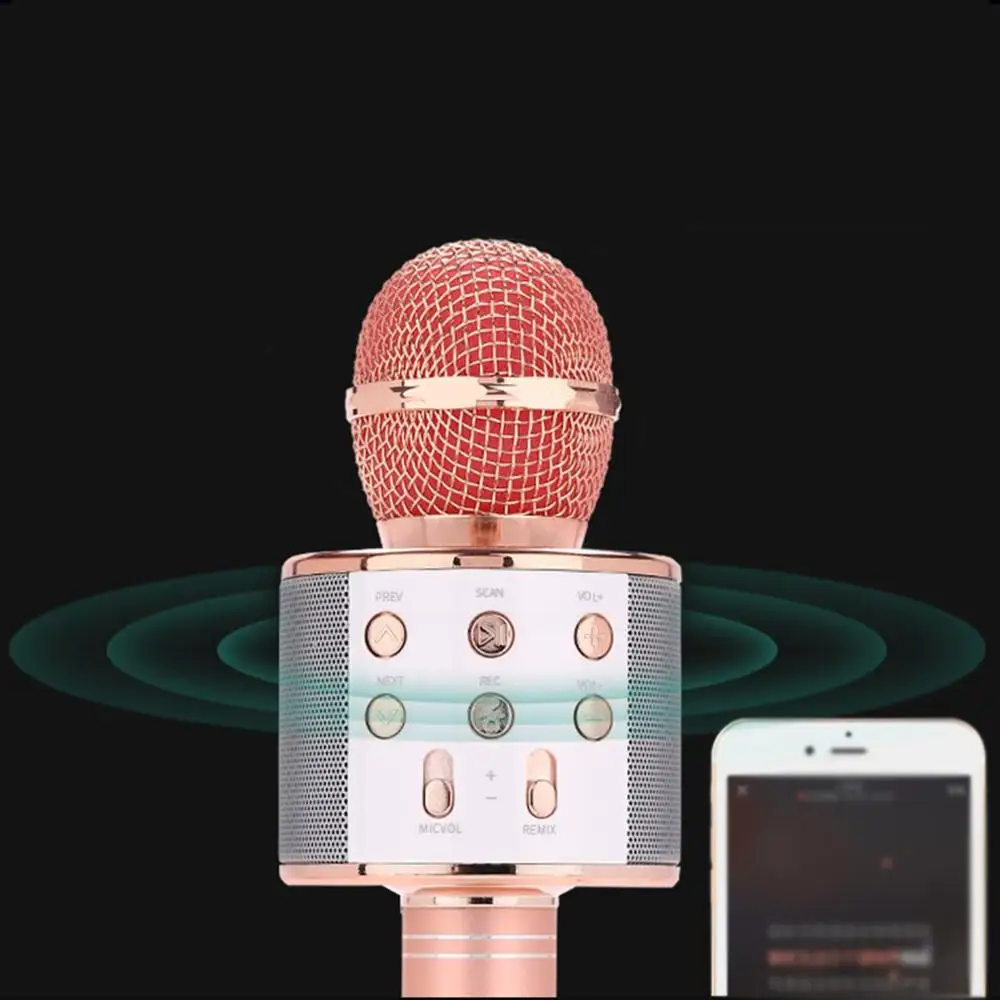 Bluetooth караоке Microfoon Draadloze Professional Spreker Consender портативный микрофон радио Mikrofon Studio Record Mic