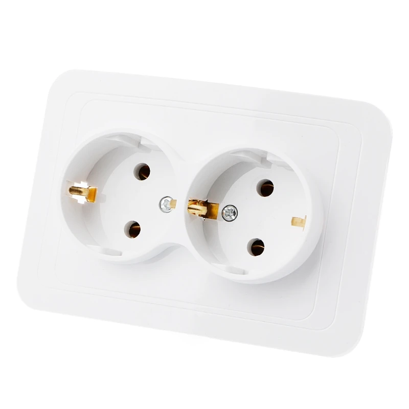 

220V/16A 118x80mm EU Double Ground Socket Household Industrial Power Outlet