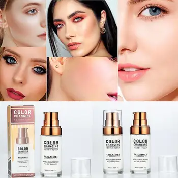 

30ml Liquid Changing Foundation Makeup Base Matte Face Concealer Long Cream Primer Lasting Full Coverage Up Make Waterproof M7J6