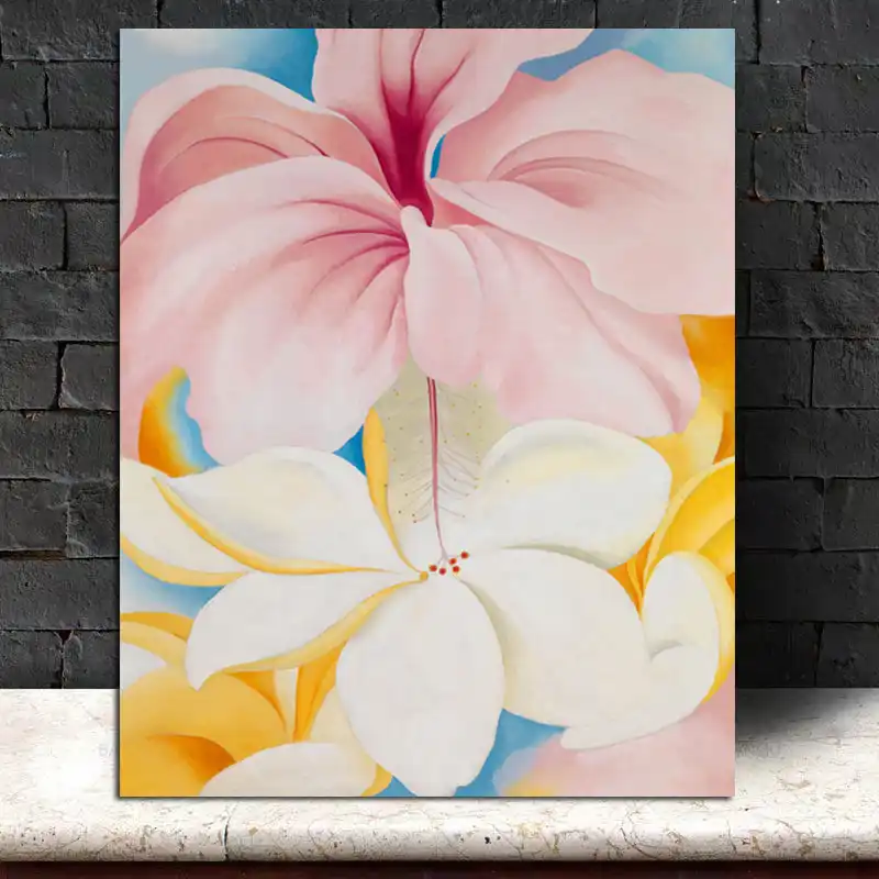 Leinwand Malerei Druck Georgia O Keeffe Modulare Poster Rosa Und Weiss Blumen Wand Kunst Klassische Bilder Wohnkultur Schlafzimmer Rahmen Malerei Und Kalligraphie Aliexpress