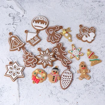 

28-in-1 Hanging Pendant Adorable PVC Ginger Bread Shape Adornment Party Decor Hanging Ornament for Bar School