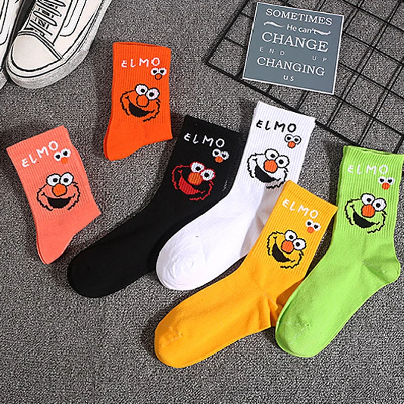 

Sesame Street tide personality street European and American men's tide socks men's tube trend socks women funny socks korean