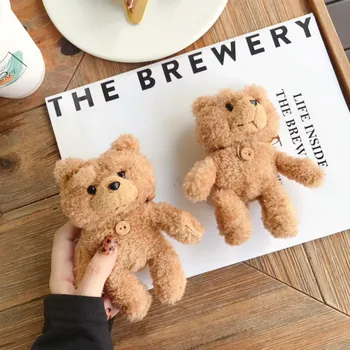 

Cute Fluffy Bear Earphones Protective Cover Wireless Earphone Case for Air Pods 2 for Apple Air Pods 1 Cover Earpods Accessories