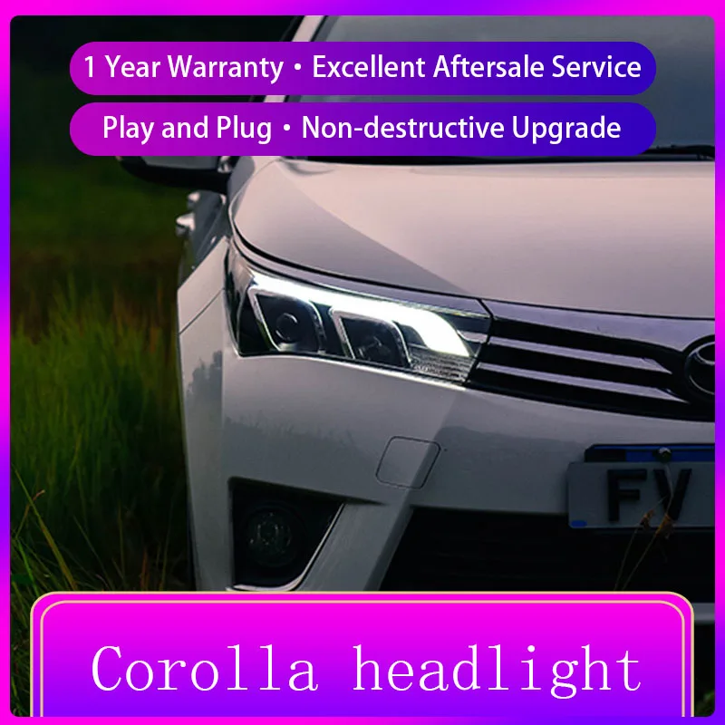 

2014-2016 для Toyota Corolla Altis head lam светодиодный светильник передние фары в сборе с дневными ходовыми огсветильник