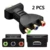 2 ШТ HDMI Male to RCA Adapter AV Video o Converter Adapter to 3 RCA Component Converter Позолоченный Адаптер