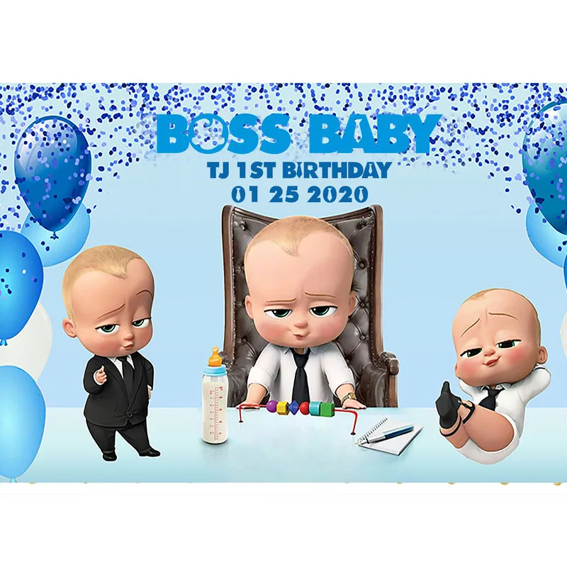 BOSS BABY тема Детские Декорации для вечеринки на день рождения фотостудия баннер фото фоновые реквизиты - Color: Sky blue