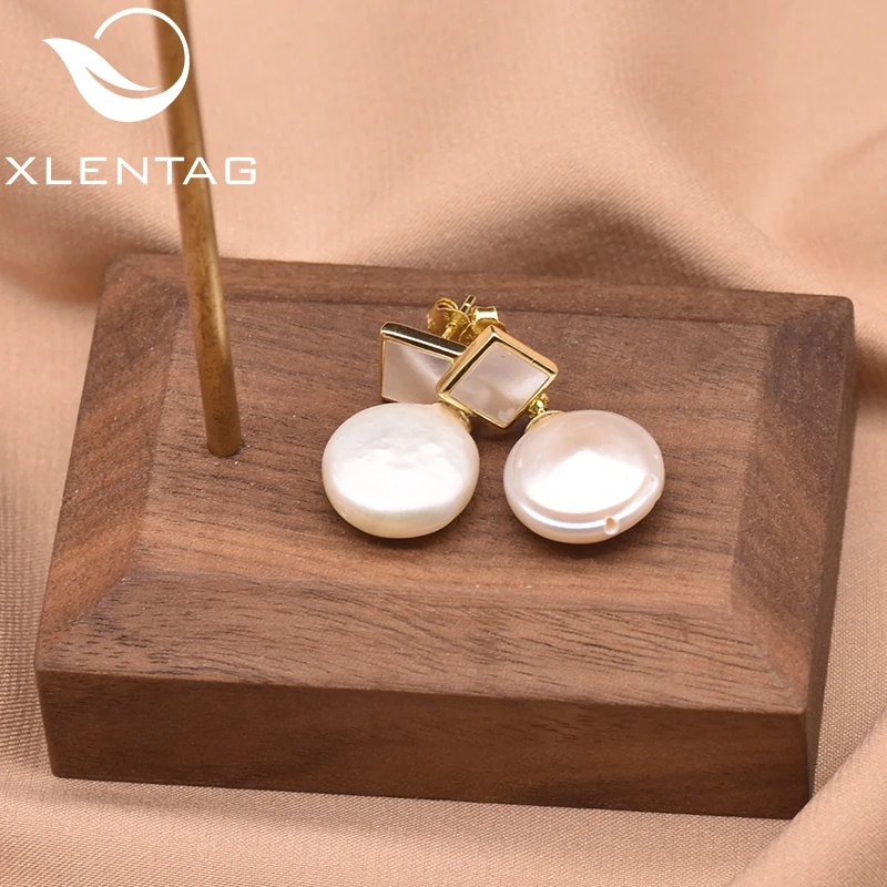 Серьги XlentAg из стерлингового серебра 925 пробы квадратные Висячие с мозаикой