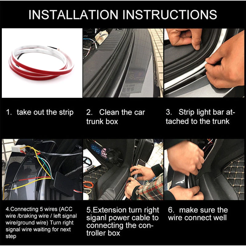 Niscarda 12V 1.2M �ڵ��� �� Ʈ��ũ ���� ����Ʈ ���̳��� �� Ʈ���� ������ ��� LED ��Ʈ�� �ڵ� �߰� �극��ũ Ʈ��ũ ��ȣ ����