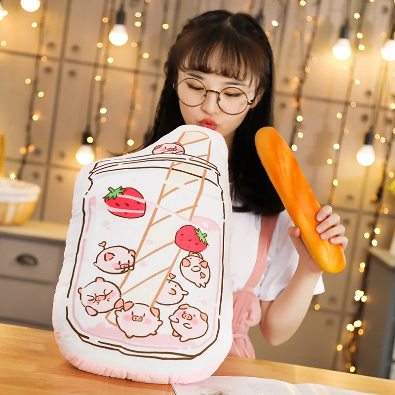 Кофейное молоко Печать Подушка плюшевая чашка для закусок Milkytea клубника Декор Подушка Диван стул кровать Мода Подушка реквизит подарок 45 см