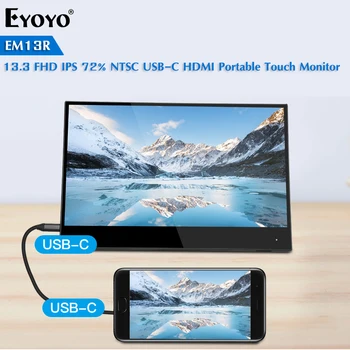 

Eyoyo EM13T 13.3" Touch Gaming monitor portatil 1920x1080 IPS FHD USB C HDMI Second screen Display For PS4 Xbox Laptop Nintendo
