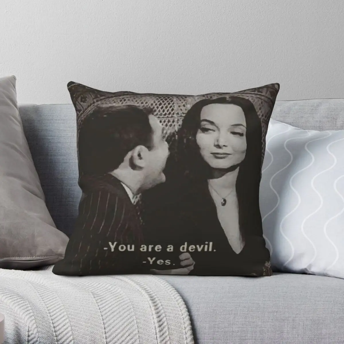 

Morticia And Gomez Square Pillowcase Polyester Linen Velvet Printed Zip Decor Throw Pillow Case Home Cushion Case