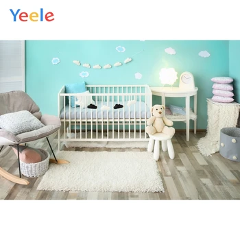 

Christmas Bear Chair Carpet Wooden Board Baby Birthday Backdrop Photography Custom Photographic Background For Photo Studio