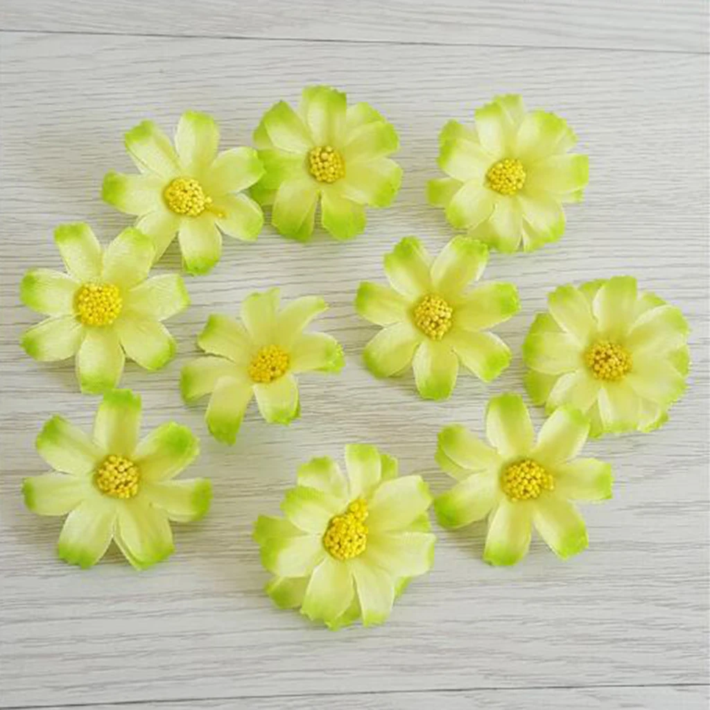 10Pcs Vivid Artificial Daisy Flowers Faux Flower Heads DIY Bouquet Floral Decor