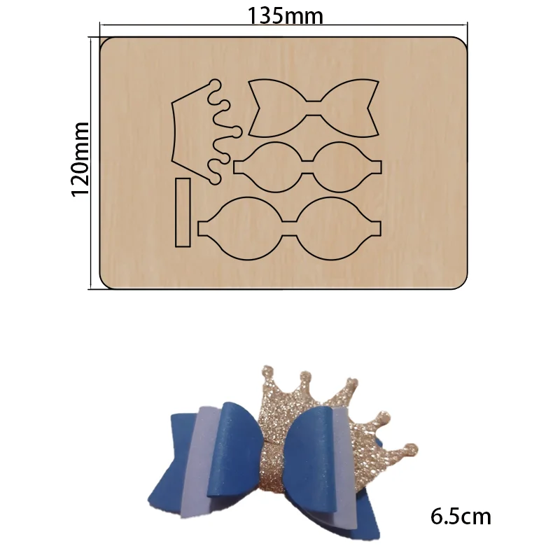 

2021 New Sequin crown bow Cutting Dies Wooden Knife Die Compatible With Most Manual Die Cut Cutters