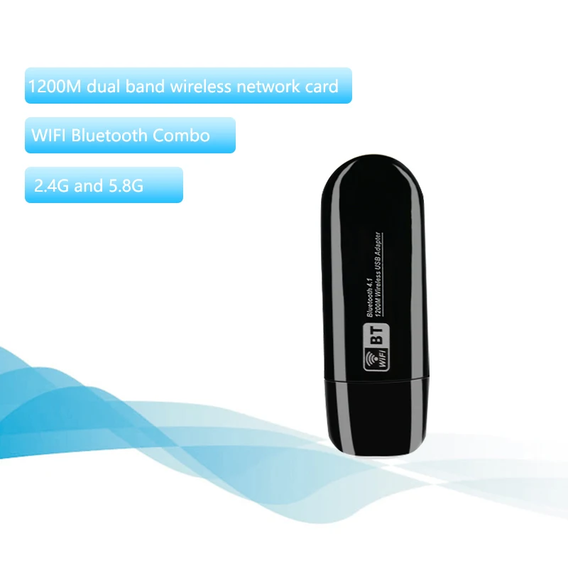 2-в-1 мини Wi-Fi 5 ГГц сетевая карта Bluetooth 4,1 Беспроводной Ac 1200 Мбит/с двухдиапазонный сетевой карты для настольного компьютера ноутбука тв