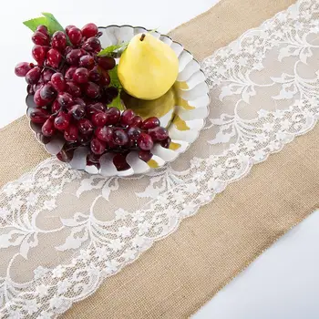 

30*108cm Vintage Linen Lace Table Runner Holiday Party Decoration Linen Runner Party Vintage Table Decoration Lace H5I0