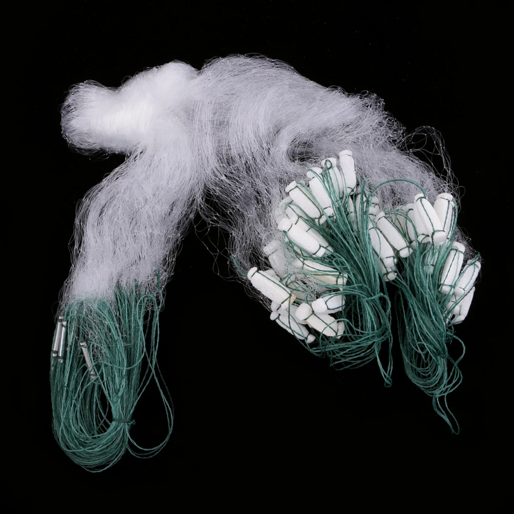 2pcs/lot Fishing Nets Mesh Nylon Monofilament Gill Accessory Float Fish Trap Saltwater Freshwater Net 15m 8m
