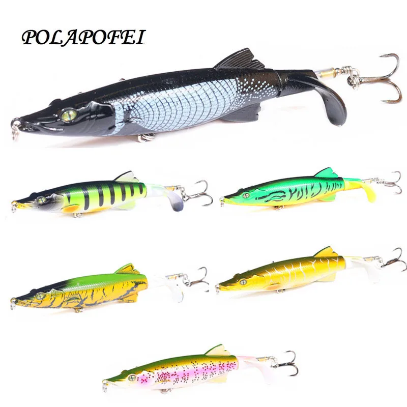 1 шт. рыболовные приманки искусственные рыбки (Wobbler) 12 5 см 16g Crankbait черная