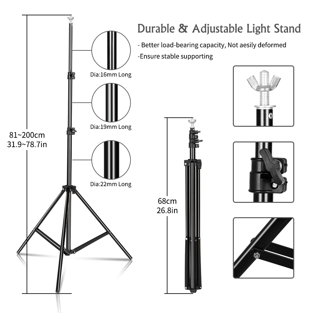 Backdrop Ajustável Support System Kit Pano Verde para Músculos Suporte Telescópico para Fundo Ajustável com Clipe de Bolsa - Image 2