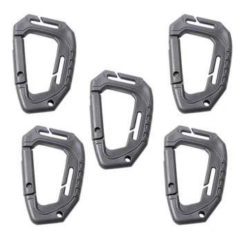 

5Pcs Multipurpose Molle Tactical D Ring Clips Buckle Backpack Hanging Hooks Carabiner Keychain Spring Buckle