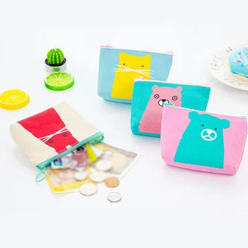 

1PCS Mini Women's Purse Coin Holder Wallet Money Bags Canvas Coin Key Card Wallet Zipper Change Case Purses Holder Small Pouch