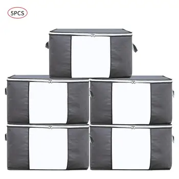 

5 PCS Reusable Storage Bags Sealing Tote For Travel And Items Storage 90L For Home Storage Supplies