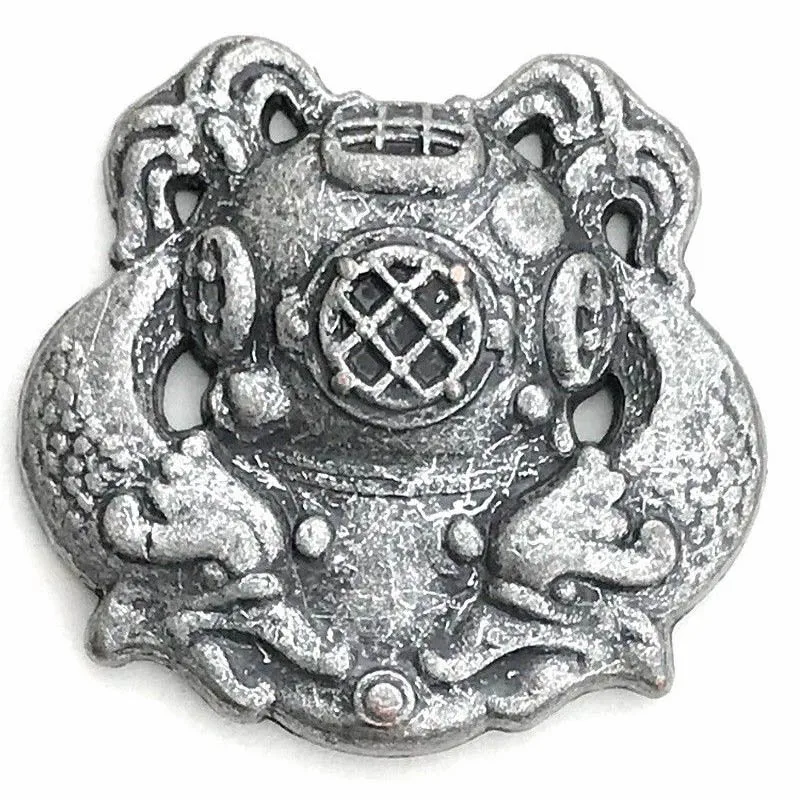 US NAVY Diver Scuba First Class 1st Military Badge pin Titanium gray1.14"* 1.14"