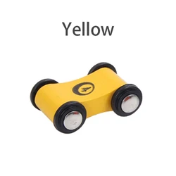 Baby Wooden Slide Car Toys - Interactive Early Education Mini Racer Set (Yellow)