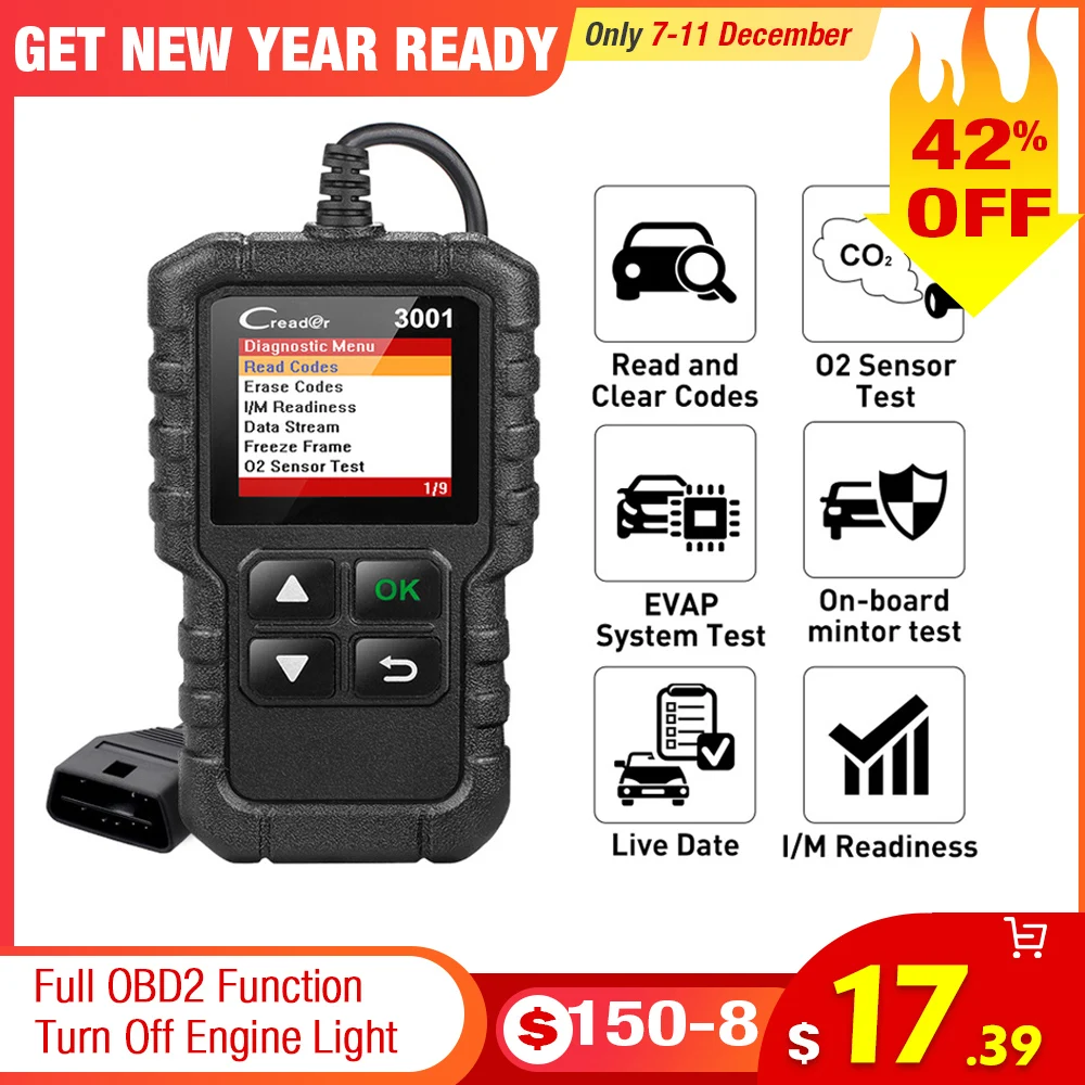 Считыватель кодов LAUNCH X431 CR3001 OBD2 автомобильный считыватель с поддержкой Full OBDII/EOBD