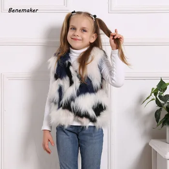 

Benemaker Fur Faux Vest Jacket For Girl Boy Sleeveless Windbreaker Teenager Children Clothing Kid Clothes Winter Outerwear NA134