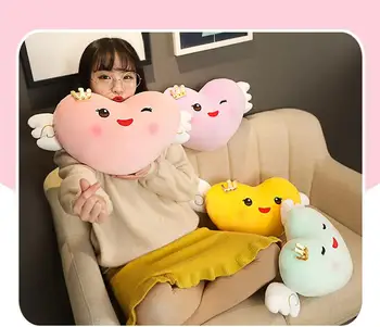 

Cute Plush Toy Cartoon Heart Wing Sleeping Toys 50cm Pillow Soft Stuffed Toy Birthday Christmas Gift #4425