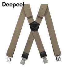 1pc 3.5cm*120cm Men's X Back Elastic Braces Corn Grain Stretch Wide Suspenders 4 Clip Adjustable Male Jockstrap Work Suspenders