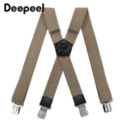 1pc 3.5cm*120cm Men's X Back Elastic Braces Corn Grain Stretch Wide Suspenders 4 Clip Adjustable Male Jockstrap Work Suspenders