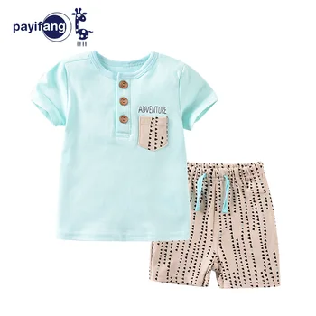 

PAYIFANG 2020 Newborn Summer Baby Clothes Sets Short Sleeve Cartoon T Shirt+Short Pant 2pcs Girl Boy Suits Kids clothing Set