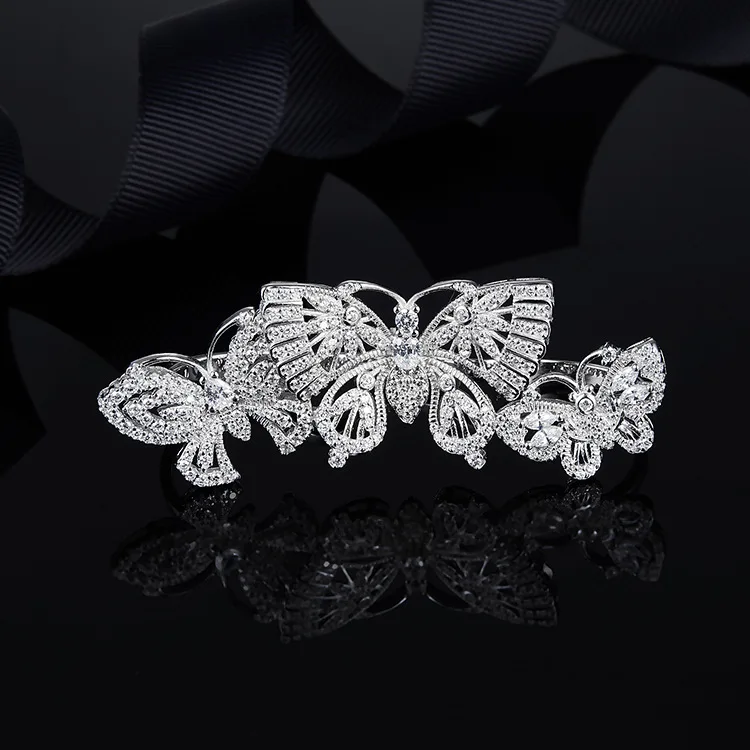 New arrival luxury brand cubic zirconia butterfly rings three butterflies finger ring | Украшения и аксессуары