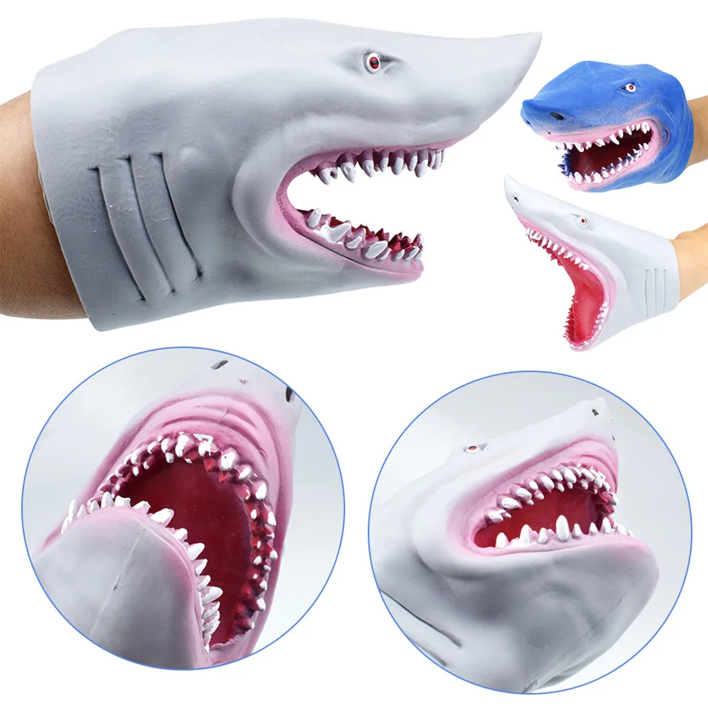 

Thermoplastic rubber S-hark Hand Puppet Toy Story Telling Doll Props New Arrival Dropshipping