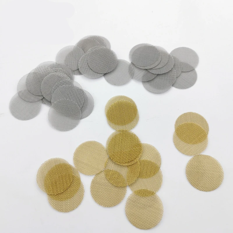 100pcs 16/20mm Thickened Multifunctional Hookah Water Pipe Brass Copper/Stainless Steel Tobacco Metal Filters Pipe Screen Gauze 2