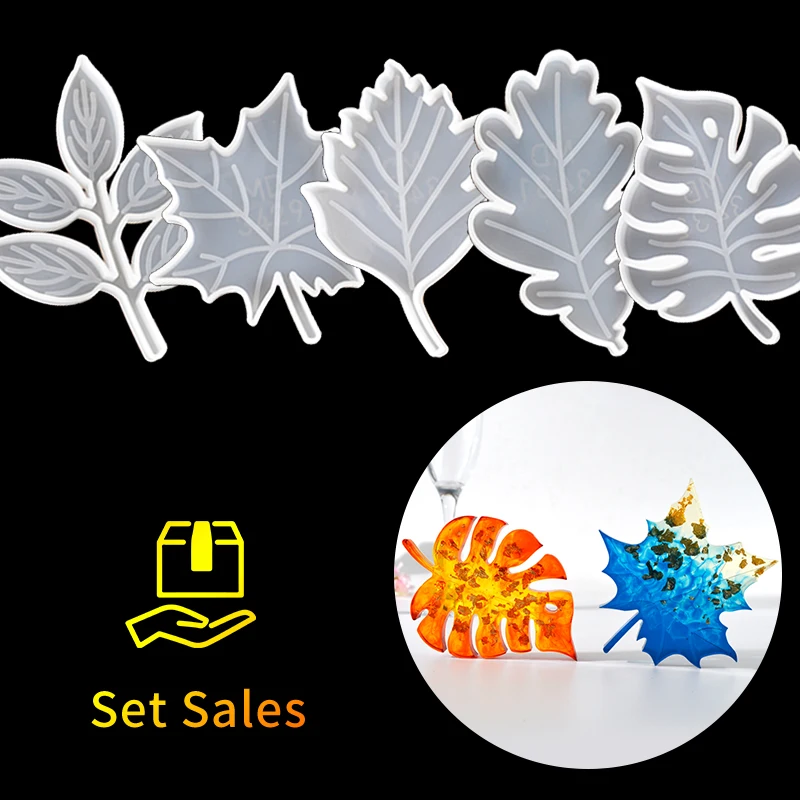 3Pcs Maple Leaf Coaster Molde De Silicona Para Resina Set Leaves Moule Silicone Resine Epoxy For Casting Resin Concrete DIY Art