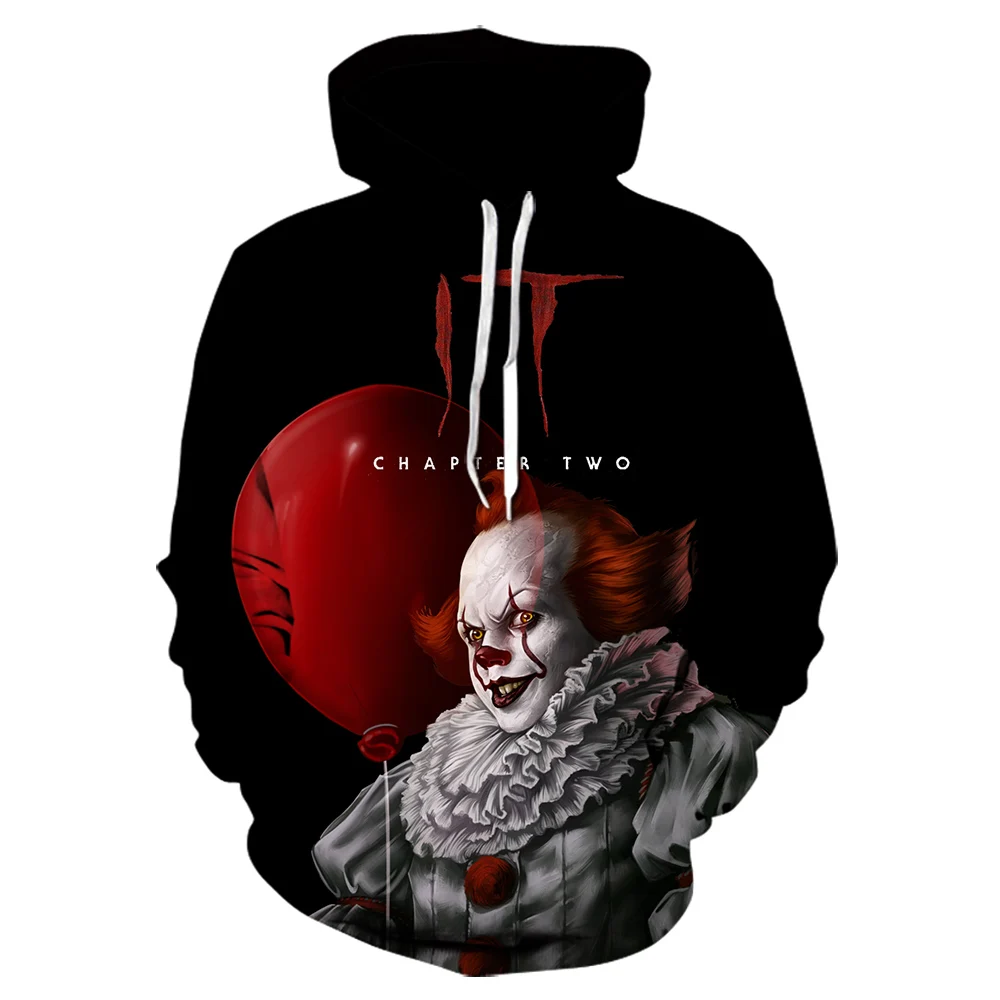 Толстовка с 3D принтом из фильма ужасов клоуна, Забавный пуловер, толстовка в стиле хип-хоп, Sudadera hombre, зимняя куртка для мужчин, harajuku